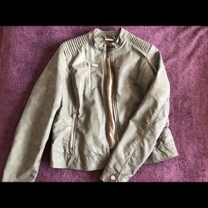 Green leather jacket